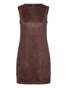 Vmbella Faux Suede Sl Short Dress Jrs Ex Vero Moda Brown