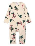 Tnsbholiday L_S Rib Jumpsuit The New Cream