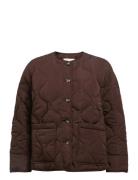 Objallie Ls Lo Quilted Jacket Noos Object Brown