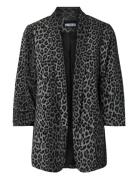 Pcbosella 3/4 Printed Blazer Noos Bc Pieces Black