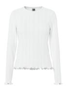 Pcmarie Ls O-Neck Poin Top Jrs Noos Bc Pieces White