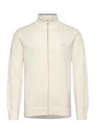 Cotton Pique Zip Cardigan GANT Cream