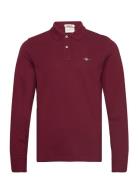 Reg Shield Ls Pique Rugger GANT Burgundy