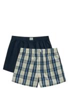 Check And Solid Boxer Shorts 2-P GANT Blue