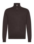 100% Merino Half Zip Knit Lindbergh Black Brown