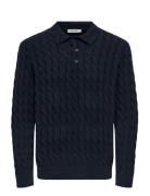 Onskicker Life Rlx Ls Cabel Polo Knit ONLY & SONS Navy