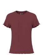 Pcnicca Ss O-Neck Top Jrs Noos Pieces Red