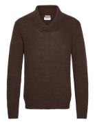 Lambswool L/S Shawl Collar Knit Lindbergh Brown