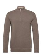 Structure Zip Neck Knit Lindbergh Brown