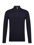 Structure Zip Neck Knit Lindbergh Navy