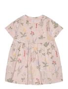 Dress Ss Aop Meadow Lindex Pink