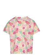 Top Ss Cropped Flower Print Lindex Patterned