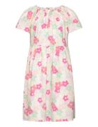 Dress Ss Woven Aop Tie Detail Lindex Pink