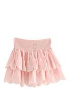 Skirt Flounces And Smock Embr Lindex Pink