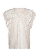 Blouse Short Sleeve With Floun Lindex White