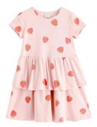 Dress Ss Peplum Aop Lindex Pink