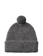 Emblem Brushed Pompom Beanie Calvin Klein Grey