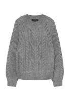 Vmjada Ls O-Neck Cable Pullover Vero Moda Grey