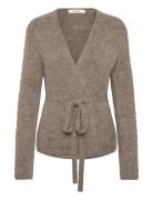 Slfgabella Ls Knit Belt Cardigan Selected Beige