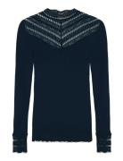 Silk T-Shirt W/ Lace Rosemunde Blue