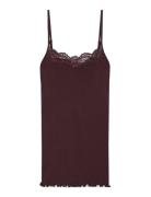 Rwbernadine Organic Sl Strap Lace T Rosemunde Brown