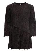 Kmgqueen L/S O-Neck Glitter Dress Bf Jrs Kids Only Black