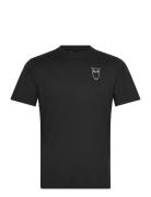 Alder Owl Chest Print Tee - Gots/Ve Knowledge Cotton Apparel Black