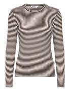 Srfenja Stripe O-Neck Top Soft Rebels Brown