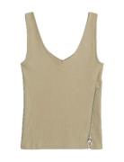 Asymmetrical Zip Slim Tank Top Wmn G-Star Beige