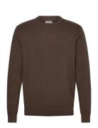 Rib Knitted O-Neck Knit Lindbergh Brown