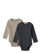 2 Rib Body L/S Spencer Wheat Navy