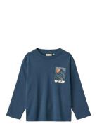 T-Shirt L/S Print Dixie Wheat Navy