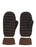 Thin Striped Emerald Mittens Becksöndergaard Brown