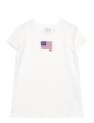 Flag-Appliqué Cotton Jersey Tee Ralph Lauren Kids White