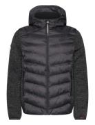 Hooded Knit Storm Hybrid Jkt Superdry Grey