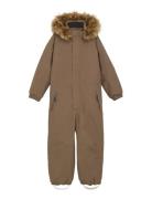Coverall W. Fake Fur Color Kids Brown