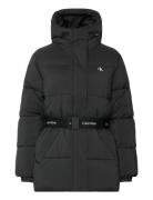 Belted Midweight Puffer Calvin Klein Jeans Black