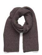 Rwtulip Wool Blend Rib Knit Scarf Rosemunde Brown