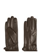 Pcnellie Leather Smart Glove Noos Pieces Brown
