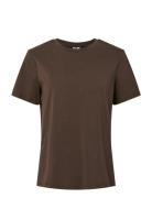 Pcria Ss Solid Tee Jrs Noos Bc Pieces Brown