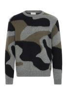 Cfesko Crew Neck Knit Casual Friday Patterned