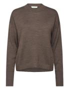 Rhvalencia Merino Wool Ls Pullover Rosemunde Brown