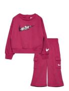 T8-French Terry Pant Set Nike Burgundy