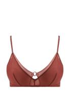 Mesh Double Triangle Bralette Understatement Underwear Red