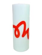 Pillar Candle, Mint/Red Studio About Blue