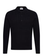 Lambswool L/S Button Polo Lindbergh Navy