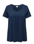 Carbonnie Life S/S V A-Shape Tee Noos ONLY Carmakoma Navy