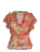 Louisa Hallie Crinkle Blouse French Connection Pink