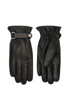 Logo Strap Smooth Leather Gloves Calvin Klein Black