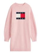 Tjw Flag Sweater Dress Ext Tommy Jeans Pink